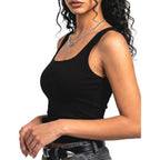 Women's 2 Pack Summer Square Neck Tank Tops Workout Cropped Ribbed Summer Camisole Sleeveless Clothes 2025