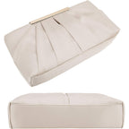 CHARMING TAILOR Clutch Evening Bag Elegant Pleated Satin Formal Handbag Simple Classy Purse for Women