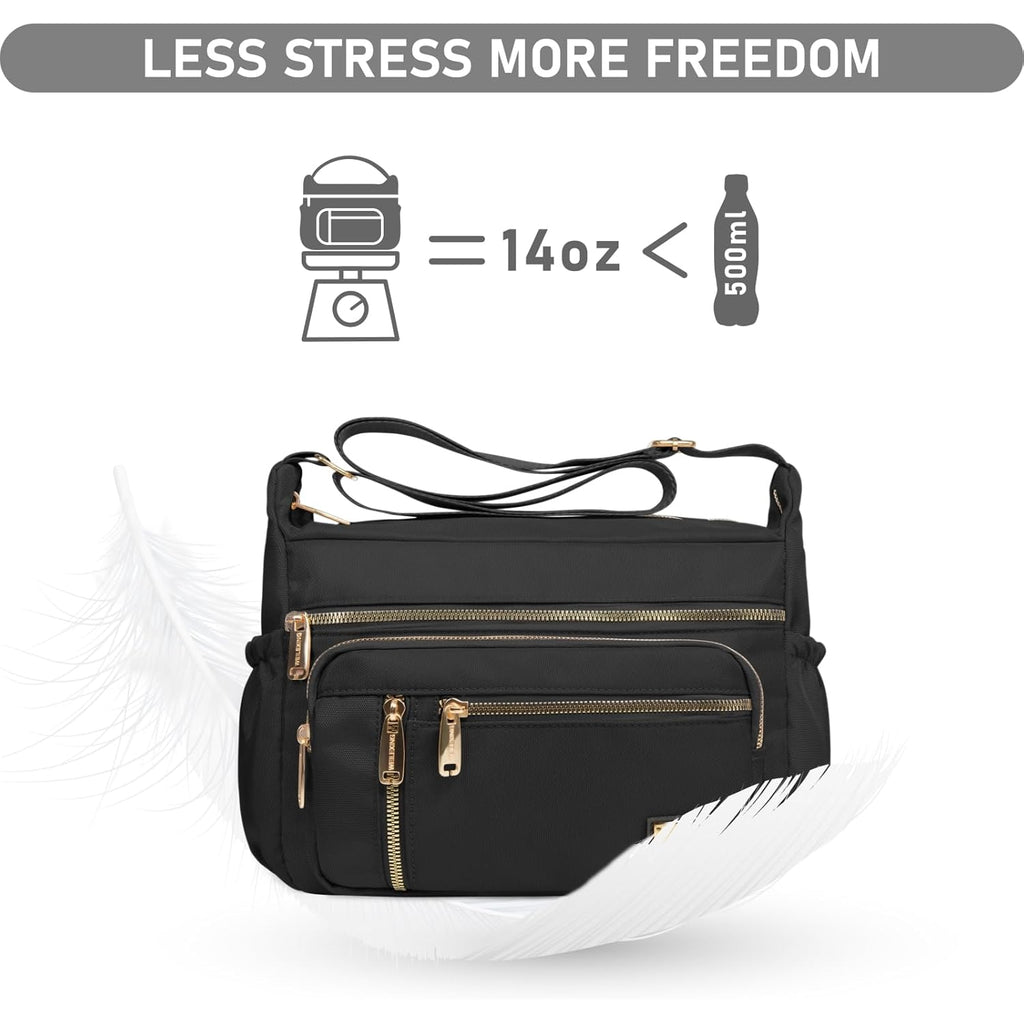 NPBAG Crossbody Bag for Women, Shoulder Purse Handbag Messenger Bag, Trendy Pocketbooks, Waterproof and Multi-Pockets