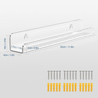 Vinyl Record Shelf Wall Mount, 6 Pack 12 Inch Clear Acrylic Album Record Holder Display, Kids Bookshelf, Floating Wall Shelves For Bathroom, Bedroom, Living Room, Kitchen (Clear-6Pcs)