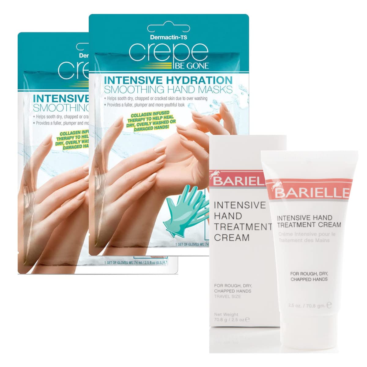 BARIELLE Intensive Hand Repair 3-PC Set - Includes 2 Hand Masks & Intensive Hand Treatment Cream 2.5 oz.