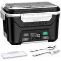 East Oak Cordless Electric Lunch Box For Adults, Heated Lunch Box Battery Powered With Automatic Heating, 5.5 Cups Portable Food Warmer With Removable Tray Divider