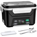 East Oak Cordless Electric Lunch Box For Adults, Heated Lunch Box Battery Powered With Automatic Heating, 5.5 Cups Portable Food Warmer With Removable Tray Divider