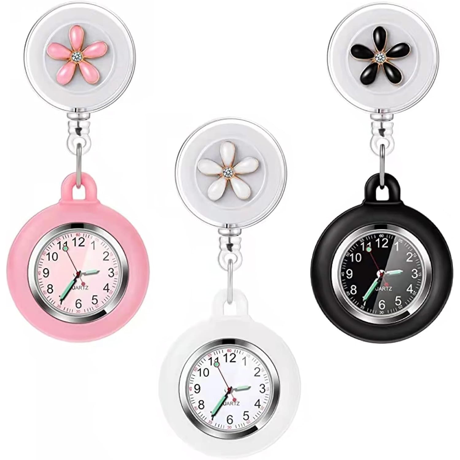 Pwosi Nurse Glow Pointer Watch With Clip And Lapel Option, Fob Watch With Second Hand