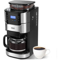Gevi 10-Cup Drip Coffee Maker With Built-In Burr Grinder & Programmable Timer, 1.5L Water Tank, Auto Keep-Warm, Reusable Filter - Fresh Ground Coffee Machine (Black)