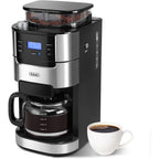 Gevi 10-Cup Drip Coffee Maker With Built-In Burr Grinder & Programmable Timer, 1.5L Water Tank, Auto Keep-Warm, Reusable Filter - Fresh Ground Coffee Machine (Black)