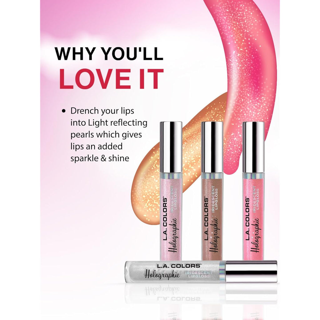 L.A. COLORS Holographic Iridescent Lipgloss, Diamond Lite CLG423