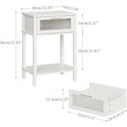 Nightstand Wooden Bedside Table With Drawer White Night Stands Modern Style Small End Table Side Table With Storage Shelf For Bedroom Living Room Mlbz10W