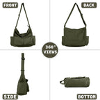 Canvas Messenger Bag Large Hobo Crossbody Bag With Multiple Pockets Casual Shoulder Tote Bag For Women And Men