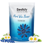 Bestidy Hard Wax Beads for Hair Removal, Waxing Beads for Coarse Hair, 500g Refill Wax Beads for Wax Warmer, Home Waxing for All Body and Brazilian Bikini Areas, Women Men (17.64 Ounce, Sea Blue)