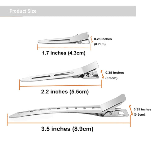40pcs Metal Duck Billed Hair Clips for Styling Sectioning,Silver for Women Long Hair, Alligator Curl Clips for Hair Roller,Salon,Bows DIY with Case