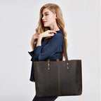 S-ZONE Genuine Leather Shoulder Tote Bag for Women Large Handbag Work Purse | Genuine Leather, Shoulder, Large, Work