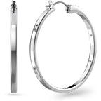 Swarovski Sommerset hoop earrings, clear, Rhodium finish