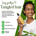 J'Organic Solutions Knot Sauce Detangler/Leave-In Cream with Haitian Castor Oil for Curly, Kinky, Coily 4C Hair - Natural Hydration & Anti-Breakage