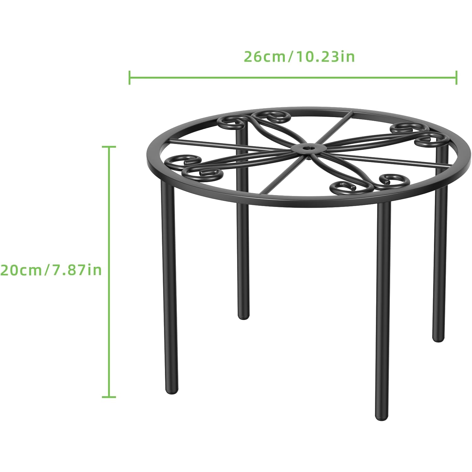 Bussdis Plant Stand 1 Pcs-10.2 In Flower Pot Stand Plant Rack For Indoor And Outdoor Courtyard Gardens Black