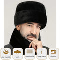 Winter Faux Fur Hat Fuzzy Cossack Hat Furry Trapper Trooper Cap Fuzzy Russian Ushanka Windproof Warm Hunting Cap Unisex