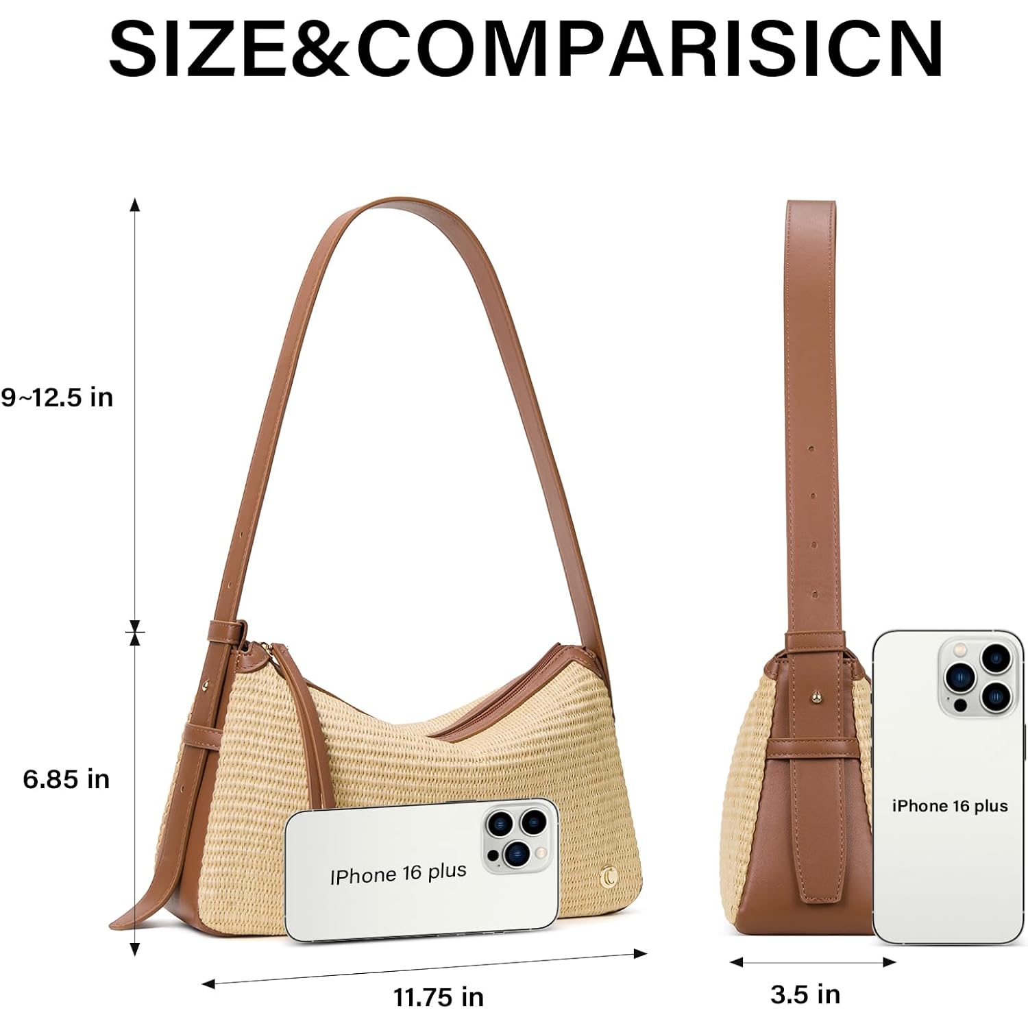 Cluci Summer Purses For Women, Cute Straw Bag, Beach Shoulder Bag, Woven Handbags With Adjustable Wide Shoulder Strap