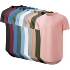Mens T Shirts Casual Hipster Hip Hop Longline Crewneck Tee Shirts