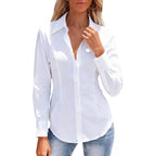 Button Down Shirts for Women Dress Shirt Long Sleeve Wrinkle Free Collared Blouse Work Business Office Solid Corset Tops