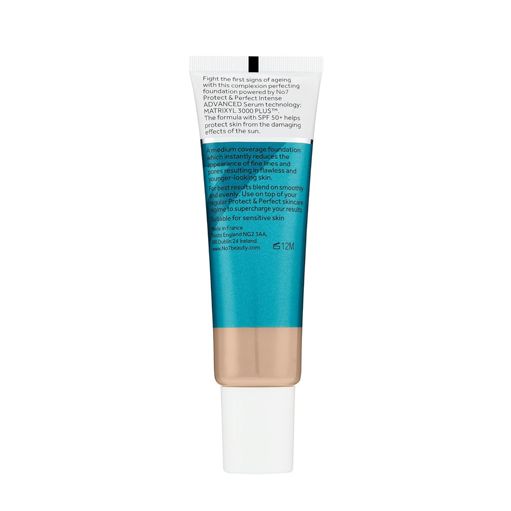 No7 Protect & Perfect Advanced All in One Foundation - Calico - Age Defying Foundation Makeup with SPF 50 - Makeup Base Cream Helps to Reduces Redness & Blurs Visible Pores (30ml)
