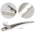 24 Packs Duck Bill Clips, Bantoye 3.5 Inches Rustproof Metal Alligator Curl Clips With Holes For Hair Styling, Hair Coloring, Silver