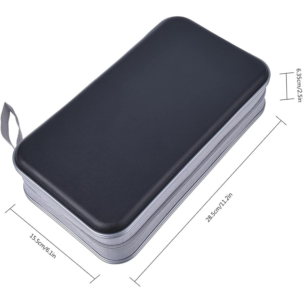 Uentip Cd Case,96 Capacity Hard Plastic Dvd Case Holder For Car Home Travel | Cd Dvd Storage,Zipper Closure,Scratch-Resistant Sleeves,Stay Away Dust And Damp,Storage Music Video Gaming Discs Blu-Ray