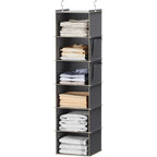 Youdenova Hanging Closet Organizer And Storage, 6-Shelf Closet Hanging Storage Shelves, Grey