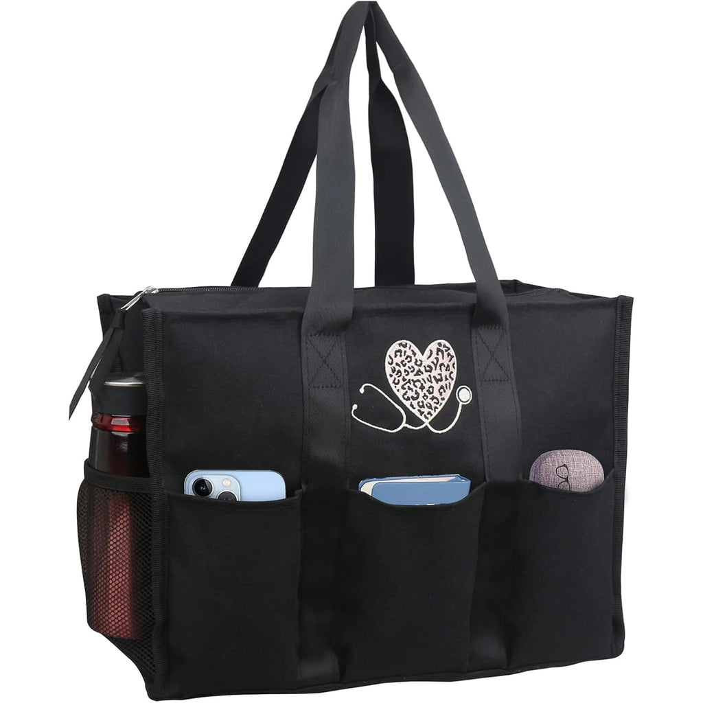 ABAMERICA Nurse Bags for Work Nursing Bag Multiple Pockets Waterproof Organizing Zip Top Clinical Bag for Nursing Students