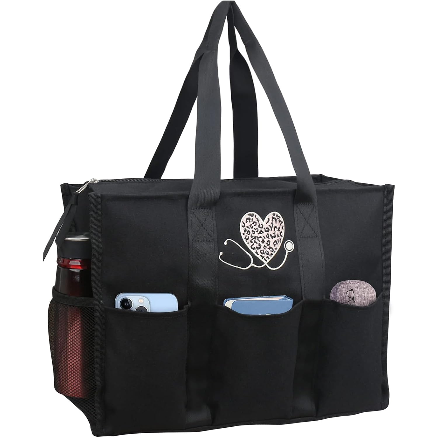 ABAMERICA Nurse Bags for Work Nursing Bag Multiple Pockets Waterproof Organizing Zip Top Clinical Bag for Nursing Students