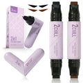 2Chill 2-Pack Rotating Eyeliner Stamp Pen, Dual-Ended Winged Eyeliner Stamp, Cat Eye Tool, Waterproof & Smudge-Proof, Long-Lasting Make Up, Matte Finish, Liquid Eyeliner For Beginners, Black & Brown