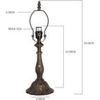 Table Lamp Base Replacement Only (A (W 6 H 18 Inch)) | Fit For 8, 10, 12 Inch Tiffany Style Stained Glass Lampshade, Dark Bronze Finish,Resin, Push Switch On Cord