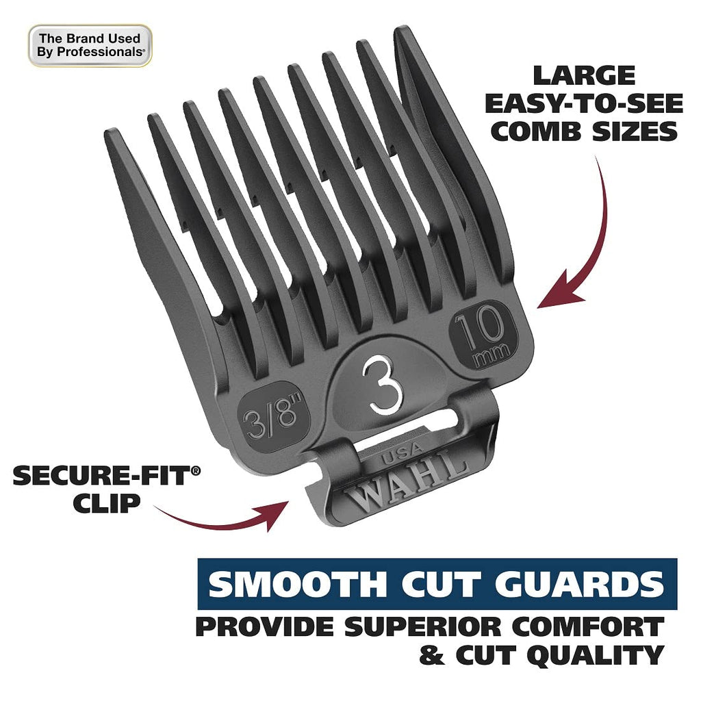 Wahl USA Chrome Pro Corded Clipper Complete Haircutting Kit for Men – Powerful Total Hair Clipping, Beard Trimming, & Grooming - Model 3024635