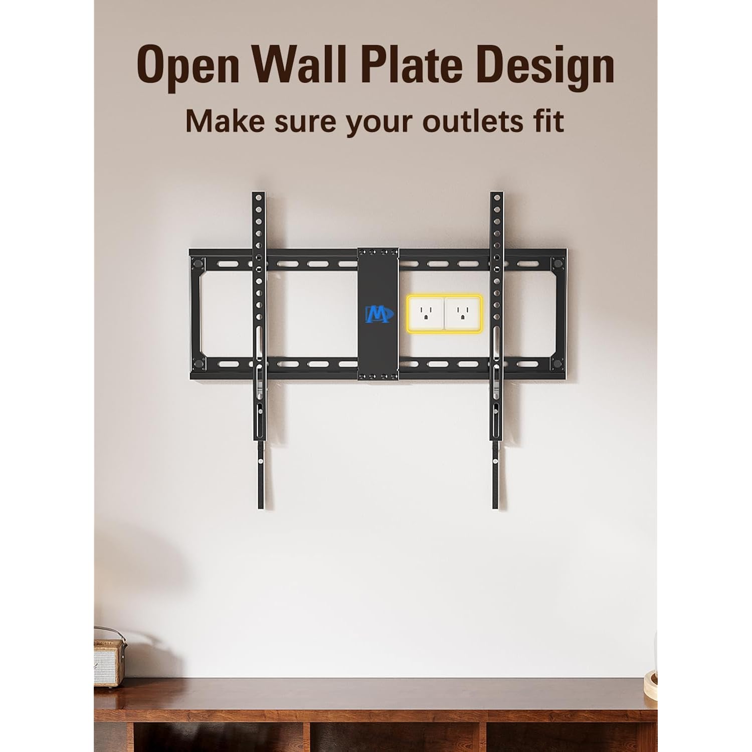 Mounting Dream TV Mount Fixed for Most 42-84 Inch Flat Screen TVs, UL Listed TV Wall Mount Bracket up to VESA 600 x 400mm and 132 lbs - Fits 16"/18"/24" Studs - Low Profile and Space Saving MD2163-K