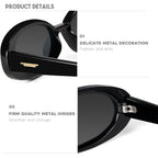 mosanana Retro Tiny Oval Sunglasses for Women with Small Face Narrow Style MS52360