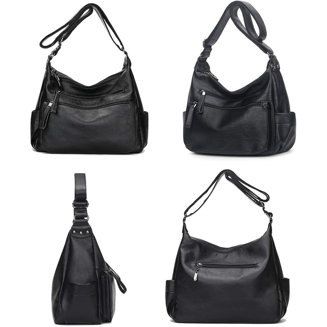 Artwell Fashion Crossbody Bag For Women Shoulder Bag Soft Pu Leather Handbags Purses Multi Pocket Hobo Tote Bag