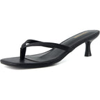 Cushionaire Miami Kitten Heels For Women, Thong Flip Flop Heeled Sandals With Memory Foam, Slip On Dressy Sandal