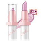 Hosaily Metallic Pink Frost Glitter Lipstick For Women, Long Lasting High Shine Diamond Creamy Nude Light Pink Lipstick Transfer Proof,Shimmer High Impact Full Coverage Non Stick Cup Lip Makeup#1