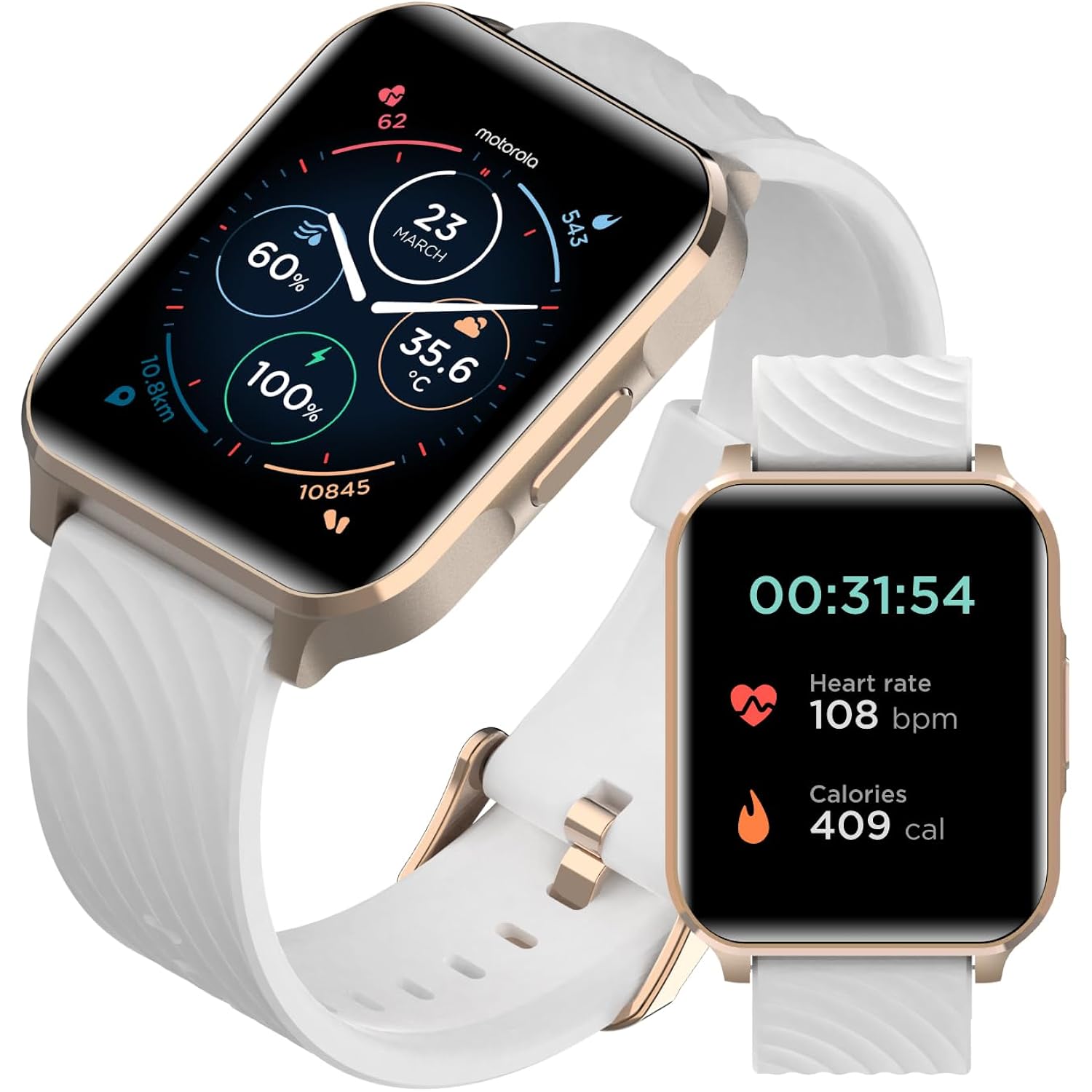 Motorola Moto Watch 70 - Health and Fitness Bluetooth Smartwatch for Every Day Wear, Advanced Health Features, Up to 10 Days Battery Life - Compatible with Android and iOS - Rose Gold