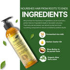 J'Organic Solutions Knot Sauce Detangler/Leave-In Cream with Haitian Castor Oil for Curly, Kinky, Coily 4C Hair - Natural Hydration & Anti-Breakage