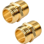 2 Pack 3/4" Ght To 3/4" Npt Male Connector, Brass Garden Hose Fitting, Male Hose Adapter | Ght To Npt Adapter Brass Fitting, Garden Hose To Pipe Fittings Connect