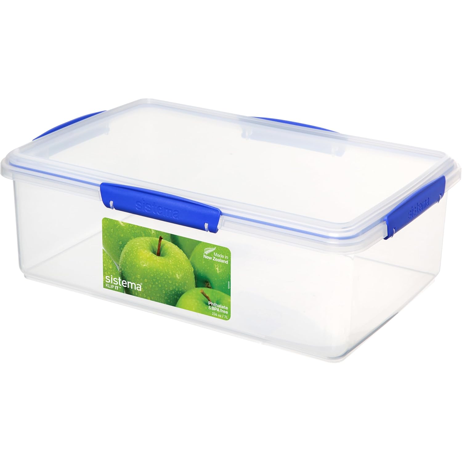 Sistema Klip It Large 7L Food Storage Container, Airtight & Stackable, Dishwasher, Freezer, & Microwave-Safe, Bpa-Free