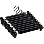 Pants Hangers With Clips, Skirt Hangers，360 ° Swivel Hooks Space Saving Hangers For Pants, Skirts, Clothes, Jeans (10Pack, Black)