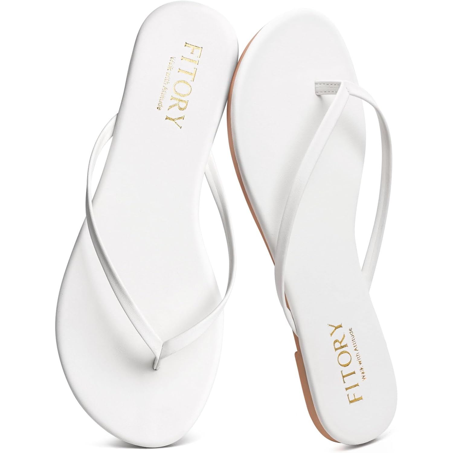 Fitory Women’S Flip Flops, Fashion Casual Thong Walking Slide With Vegan Leather, Comfortable Summer Beach Flat Sandals For 2026 Indoor And Outdoor Size 6-11