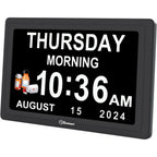 Dementia Digital Clock For Seniors Elderly, 20 Alarm Reminders 3 Ringtones For Memory Loss Alzheimers, Electric Time Date Day Large Display Calendar Clock, Auto Dst, 1024 * 600P Hd