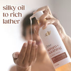 Dove Serum+ Shower Oil Body Wash With Glycerin Serum, Almond Oil & Sandalwood, Soothing Hydrating Cleanser, 15.3 Fl Oz
