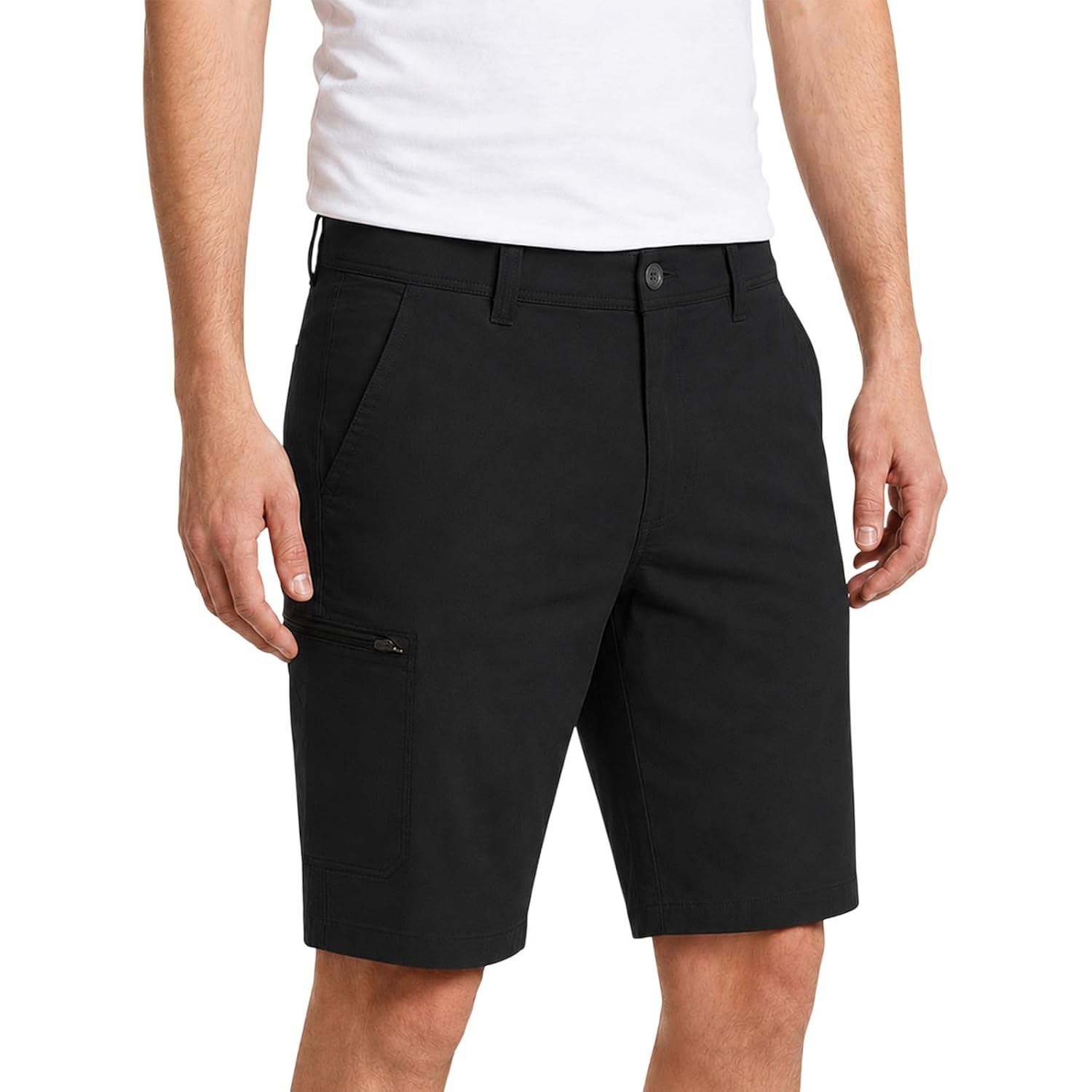 Weatherproof Vintage Mens Hiking Shorts, Quick Dry Lightweight Stretch Casual Shorts With Zipper Pockets