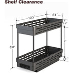 Pull Out Spice Rack Organizer For Cabinet, 3 Packs Slide Out Spice Racks Organizer, Spice Cabinet Organizers, Cabinet Size Need:12'' Highx11'' Deepx5'' Wide,Each Tier Hold 10 Spice Jar - 2 Tier, Black