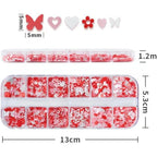 2 Box Pink Nail Art Glitter Valentine's Day Nail Sequins Flakes with Heart Star Design Manicure Fine Glitter Flower Nail Stickers Decals Supplies Nail Charms for Women DIY Nail Art Decorations