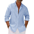Runcati Mens Button Down Shirt Cotton Linen Casual Long Sleeve Shirts Collared Hippie Beach Tops