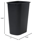 Winco Waste Basket For Home And Office, 10 Gallon, Black